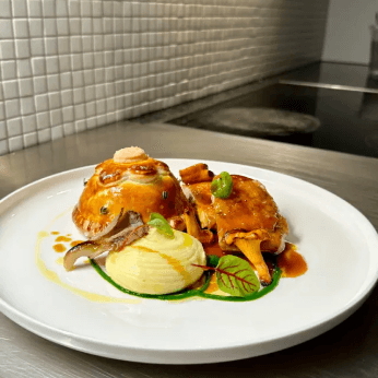 Single serve beef wellington with red wine sauce